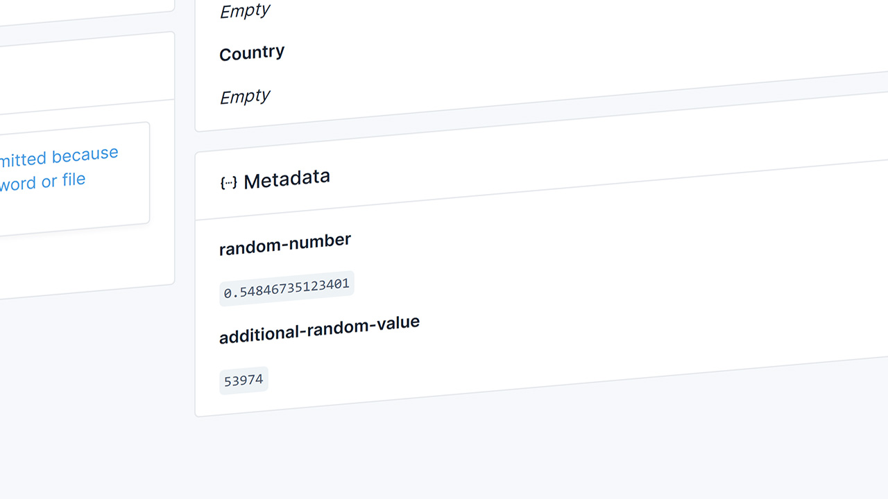 Shows an example of metadata in a submission in the mosparo interface.